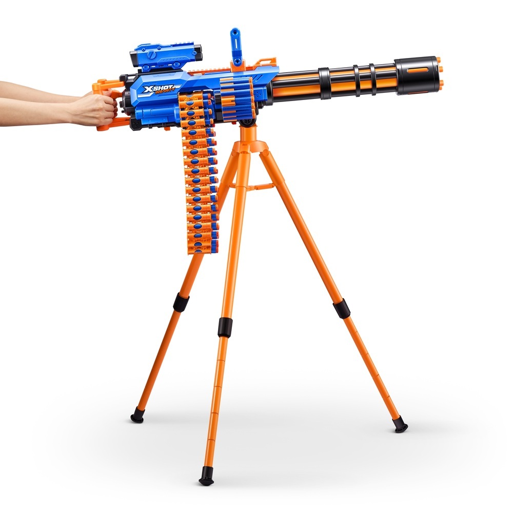 Zuru XSHOT Insanity Motorised Gatling Blaster with Tripod Stand ...