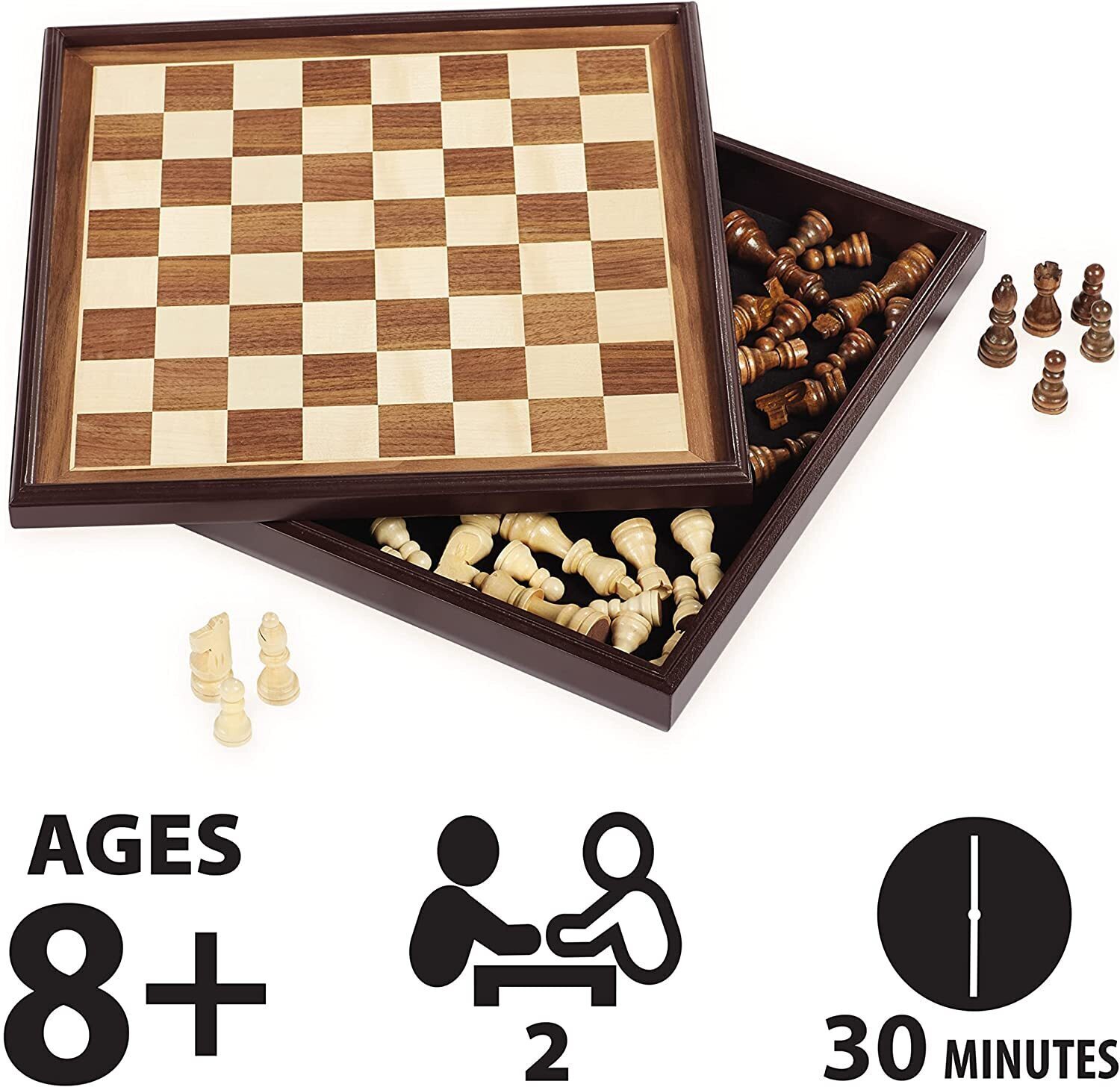 Artisan Crafted Crocodile Wood Chess Set - Mind Games