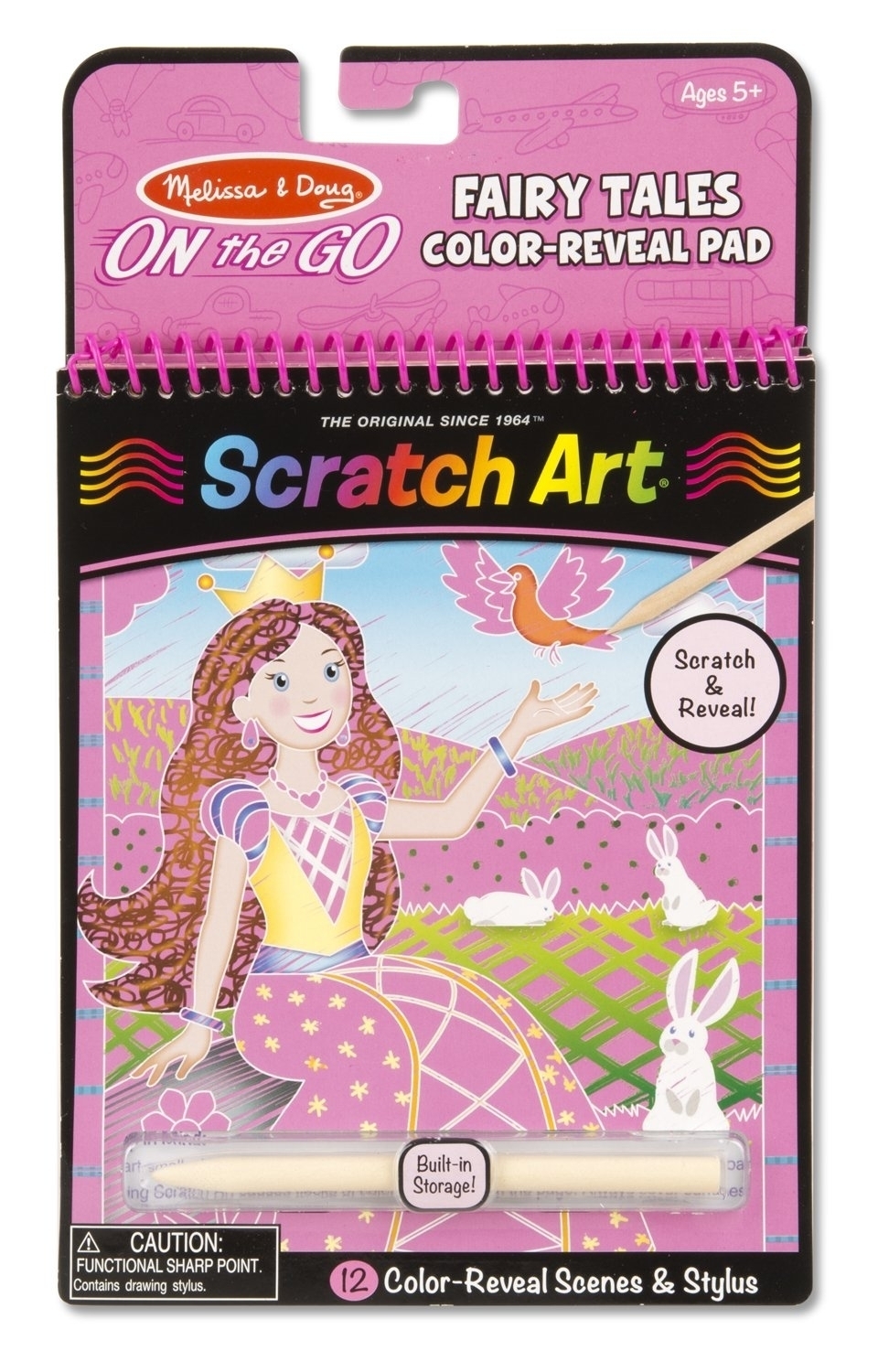 Melissa & Doug On the Go Scratch Art Fairy Tale Colour-Reveal Pad 9140