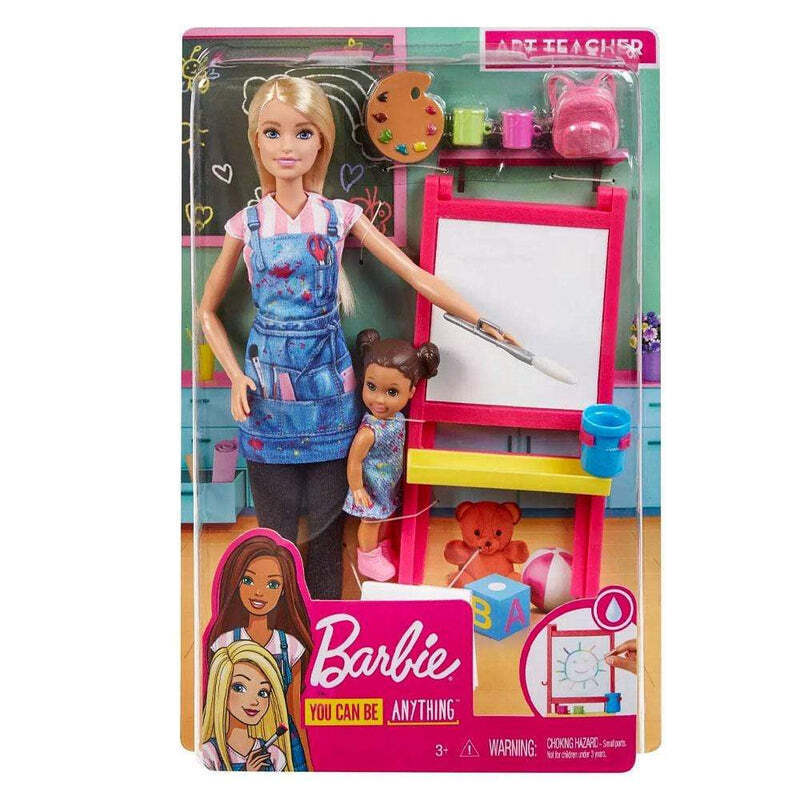 Barbie You Can Be Anything Art Teacher Blonde Doll and Playset