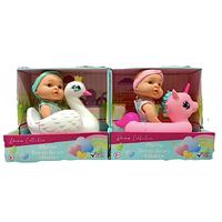 Gigo Dream Collection 7" Bathtime Splash Fun Baby Doll On Animal Assorted 23409