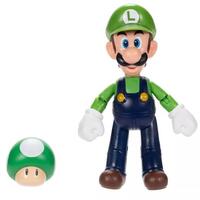 Nintendo Super Mario 4" Figure LUIGI with 1-up Mushroom 68518