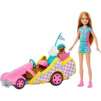 Barbie Stacie Racer Doll With Go-Kart Toy Car, Dog, Accessories, & Sticker Sheet HRM08