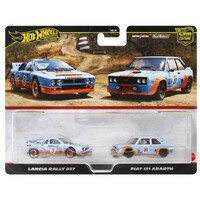 Hot Wheels Premium Car Culture 2 Pack Lancia Rally 037 & Fiat 131 Abarth HBL96