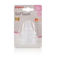 Pigeon SofTouch Peristaltic Plus Wide Neck Teat 2pk LLL Flow suits 15+ months PTB866 