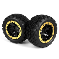 Blackzon Slyder ST Wheels/Tires Assembled (Black/Gold) [540095]