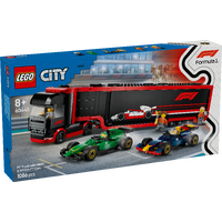 LEGO City F1 Truck with RB20 & AMR24 F1 Cars 60445