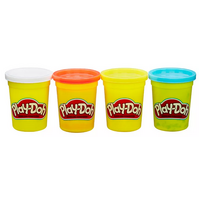 Play-Doh 4 pack Classic Colours White, Red, Yellow, Blue B5517