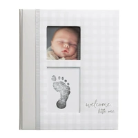 Pearhead Gingham Baby Book - Grey PH83093