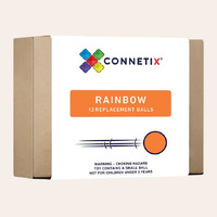 Connetix Magnetic Tiles Rainbow 12pk Replacement Balls