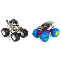 Monster Jam Racing Stripes vs Rainbow Blast 1:64 Scale Diecast Toy Truck 2pk SM6064128