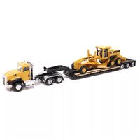 CAT CT660 Day Cab Tractor w/ Lowboy Trailer & 163H Motor Grader 1:87 Scale Diecast 84414