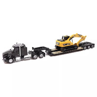 CAT Kenworth T880s SBFS 40in-Sleeper Tanden Tractor w/ Lowboy Trailer & 320D L Hydraulic Excavator 1:87 Scale 84420