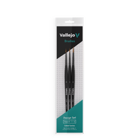 Vallejo Hobby Brushes: Detail Design Set - Synthetic fibers (Sizes 0, 1 & 2) AVB02991