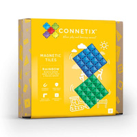 Connetix Magnetic Tiles  Rainbow Blue & Green Base Plate 2pk