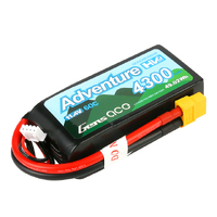 Gens Ace 3S Adventure 4300mAh 11.4V 60C Soft Case HV LiPo Battery (XT60) GEA43003S60X6