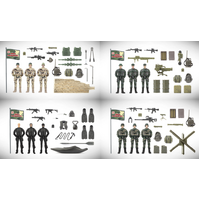 World Peacekeepers Three Military Figures with accessories assorted 1:18 scale Toy Soldiers WPK770