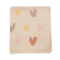 Living Textiles 100% Cotton Knit Jacquard Baby Blanket Bohemian Bliss/Hearts 75x85cm 4322495