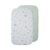 Living Textiles 2pk Bedside Bassinet/Cradle/Co-Sleeper Fitted Sheets - Goosey Goosey 9109423