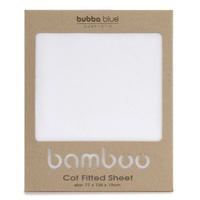 Bubba Blue Bamboo White Cot Fitted Sheet 84890