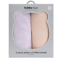 Bubba Blue Nordic 2pk Jersey Cot Fitted Sheets Peach/Lilac12487