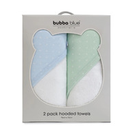 Bubba Blue Confetti 2pk Hooded Towels Blue/Sage 14108