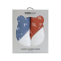 Bubba Blue Nordic 2pk Hooded Towel Denim/Clay 128330