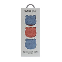 Bubba Blue Nordic3pk Wash Cloths Denim/Clay 128332