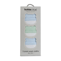 Bubba Blue Confetti 3pk Wash Cloths Blue/Sage 128376