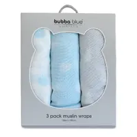 Bubba Blue Nordic Sorbet 3pk Muslin Wraps Apple/Pineapple 16058