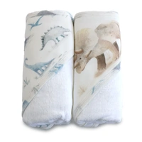 Bubba Blue 2pk Bamboo Hooded Towels Jurassic 16997