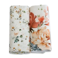 Bubba Blue Bamboo Jersey Wraps 2pk Peonies 17239