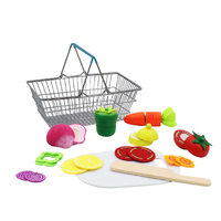 Kaper Kidz Wooden Cutting Vegetables Playset with Metal Basket NG23513