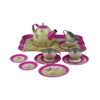 Kaper Kidz Pink Butterfly Tin Tea Set 15pcs CH411026