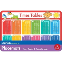 Lake Press Whiz Kids Placemat - Times Tables & Map of Australia 2 pack