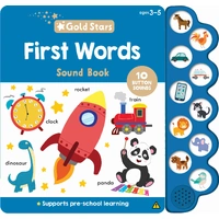 Lake Press 10 Button Sound Book - Gold Stars First Words