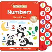 Lake Press 10 Button Sound Book - Gold Stars Numbers