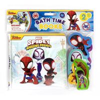 Spidey & Friends Bath Book + 6 Suction Cups + Storage Bag