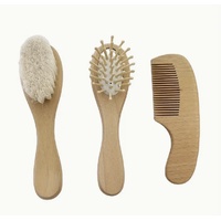 Honeysuckle. 3pc Baby Wooden Brush & Comb Set