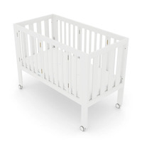 Babyrest Dixie Folding Cot White with ComfiCore Folding Cot Mattress 120 x 60 x 9.5cm