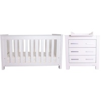 Love n Care Bordeaux Cot, Chest & Mattress Package White