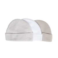 Playette Preemie Caps/Beanies 3 Pack Assorted Colours 133036