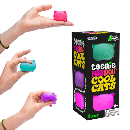 Schylling Nee Doh Teenie Cool Cats Assorted; One Supplied SCH-CCND