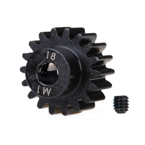 Traxxas Gear, 18-T pinion (machined) (1.0 metric pitch) (fits 5mm shaft)/ set screw (for use only with steel spur gears) 6491R