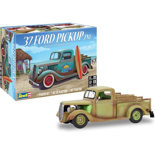 Revell '37 Ford Pickup 2'N1 with Surfboard 1:25 Scale Model Kit 14516