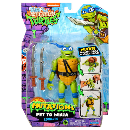 Teenage Mutant Ninja Turtles Mutations 5.5” Pet to Ninja Leonardo TV Deluxe Action Figure 26222