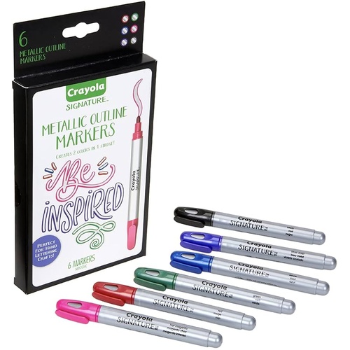 Crayola Signature Metallic Outline Markers 6pk 586701