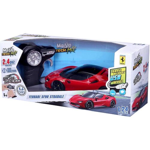 Maisto Tech R/C Premium Car 1:24 Scale Battery & USB 2.4GHz - SF90 Stradale 82334