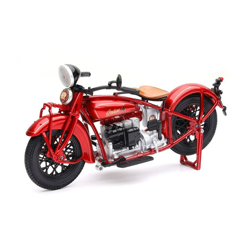 New Ray 1930 Indian 4 Burgendy Bike 1:12 Scale Diecast Model - 58223