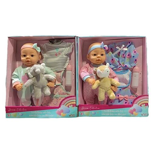 Gigo Dream Collection 13" Lovely Baby Doll With Pet Play Set Assorted 23206